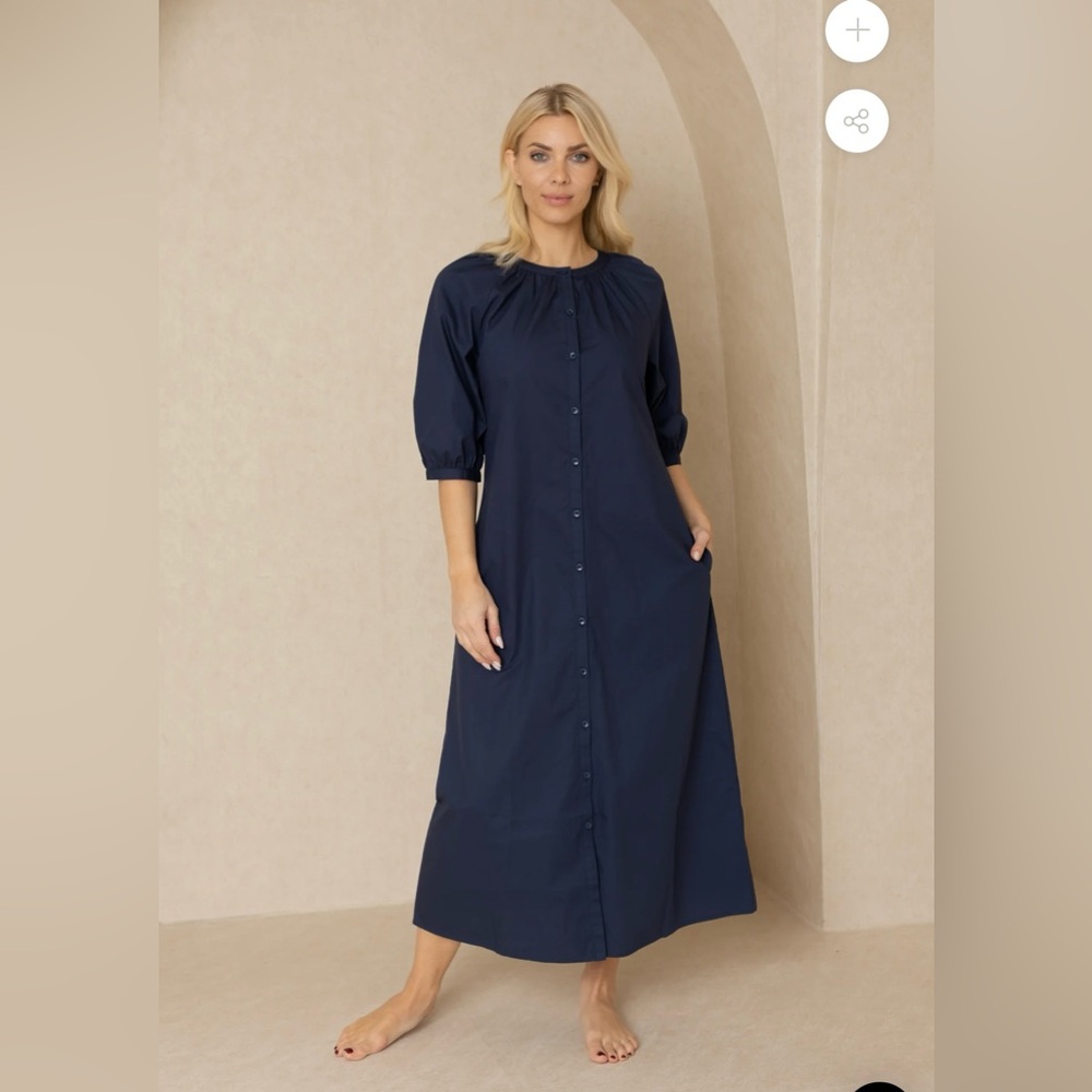 Cotton maxi button front dress